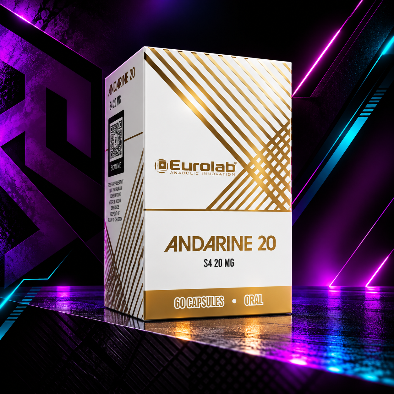 Andarine 20 mg (S4 / SARM Oral) – Frasco con Tabletas/Cápsulas – Eurolab