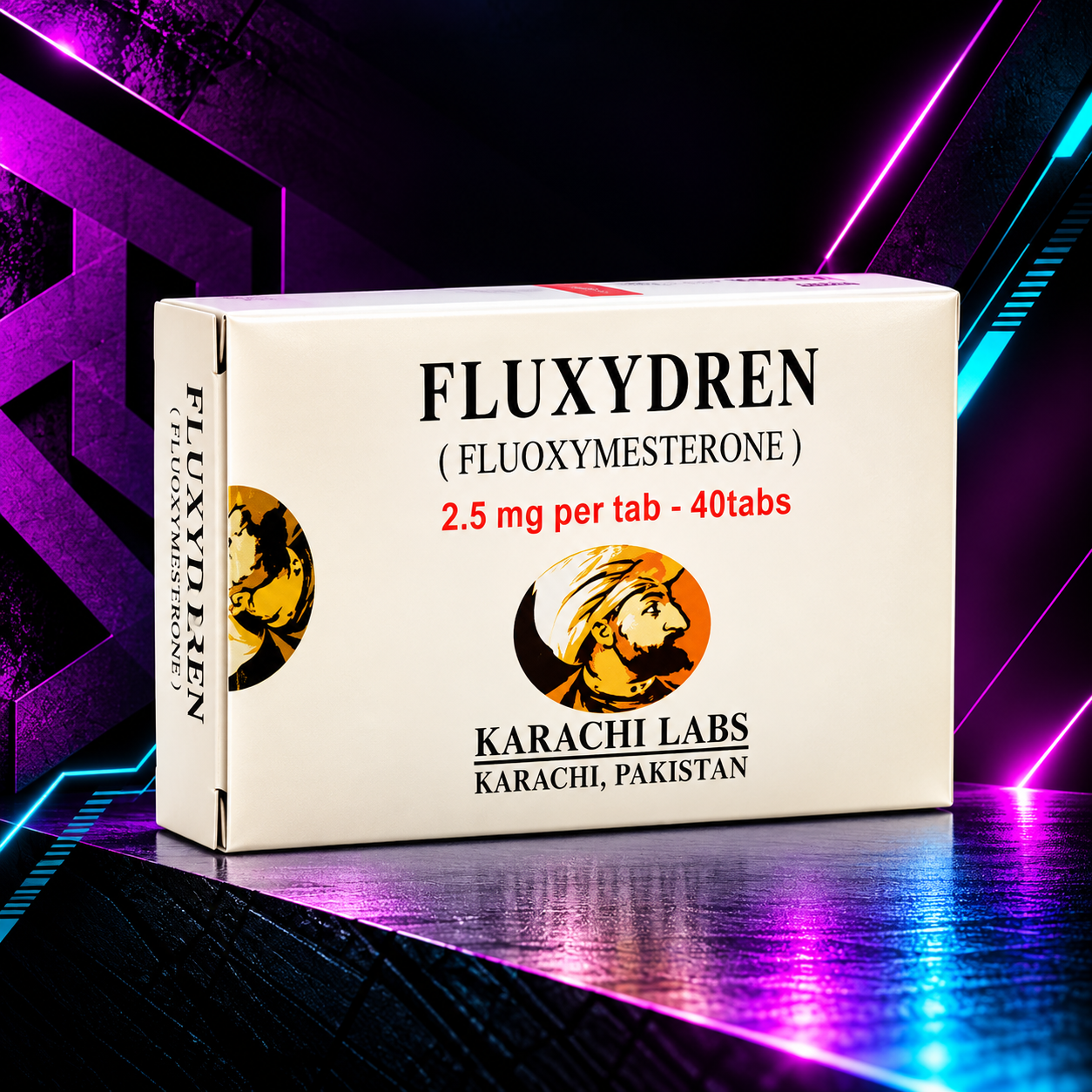 Fluxydren (Fluoximesterona / Halotestin / Fluoxymesterone) – 2.5 mg – 40 Tabletas – Karachi Labs