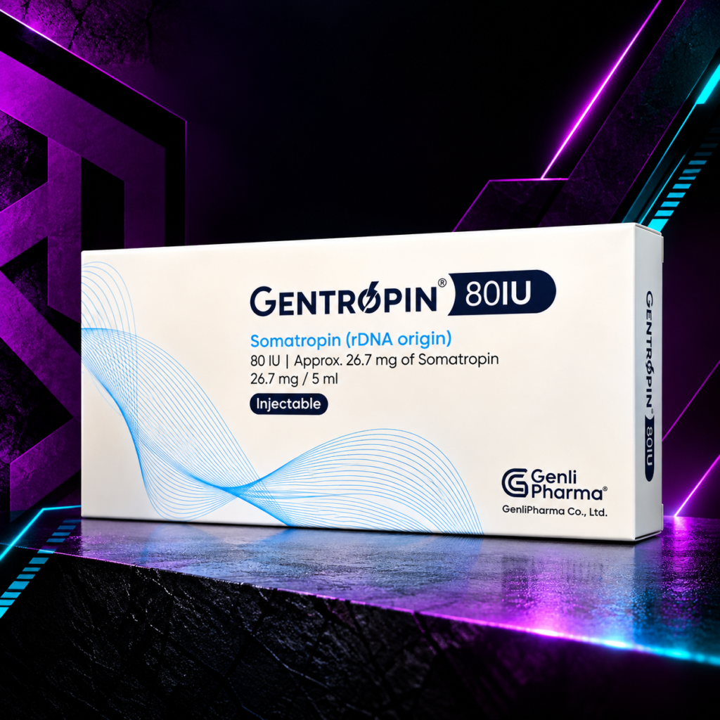 Gentropin 80 UI (Somatropina Recombinante / HGH Kit) – Liofilizado + Diluyente – Genli Pharma