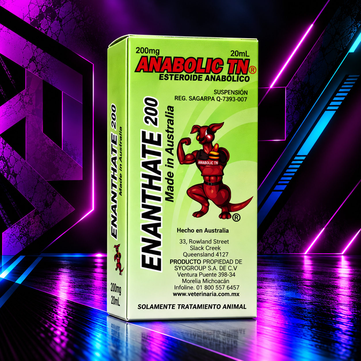 Testosterona Enantato 200 mg/mL – Frasco 20 mL – Canguro (Línea Veterinaria / Deportiva)