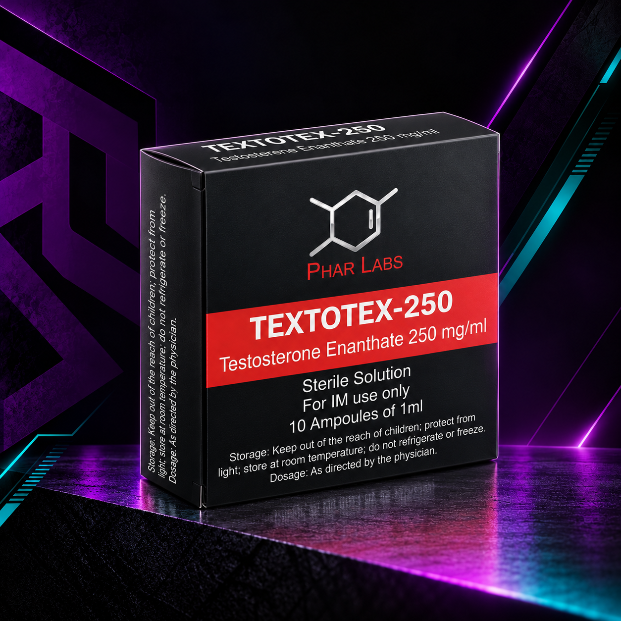 Textotex 250 mg/mL (Enantato de Testosterona / Testosterone Enanthate / Testo Enan) – Frasco 10 mL – Phar Labs Silver