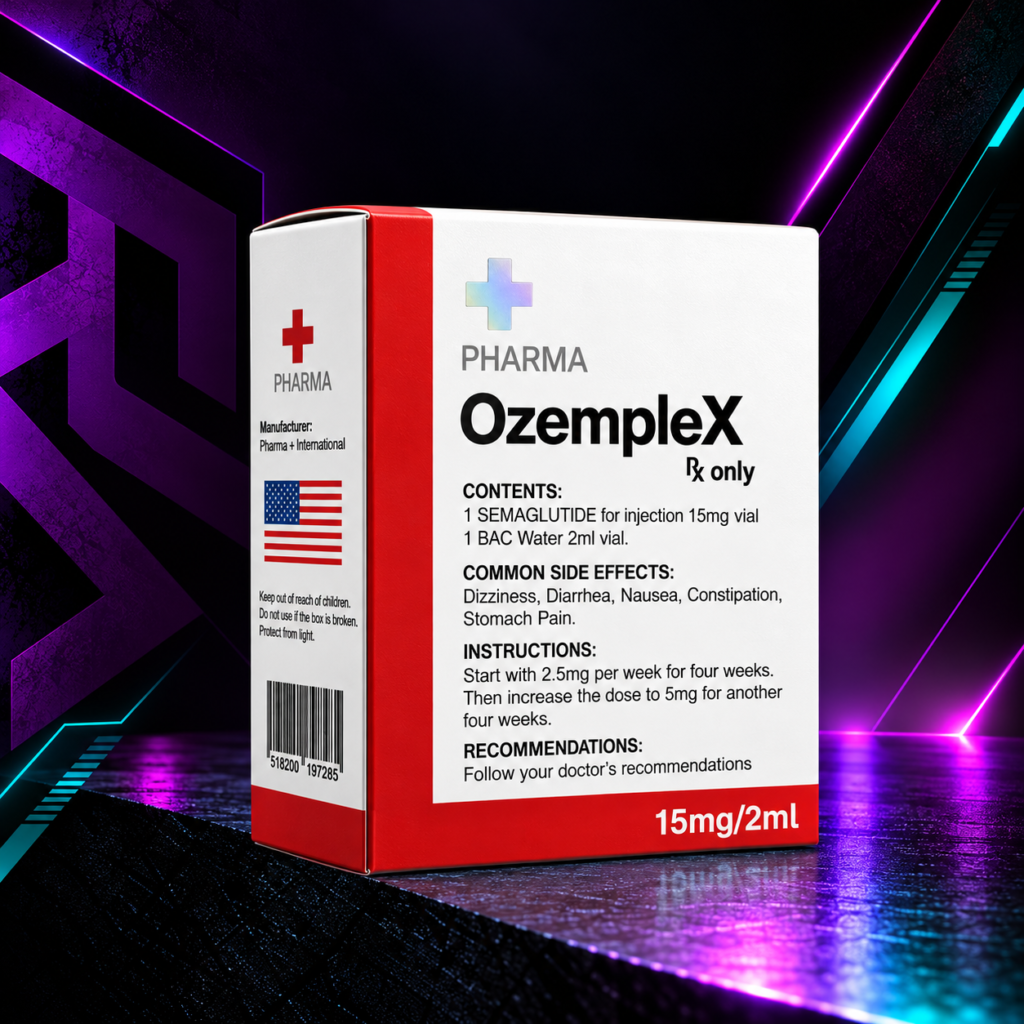 OzempleX 15 mg / 2 mL (Semaglutida / Semaglutide / Agonista GLP-1 / Control de Apetito y Pérdida de Grasa) – Kit Vial Liofilizado con Diluyente – Pharma Plus