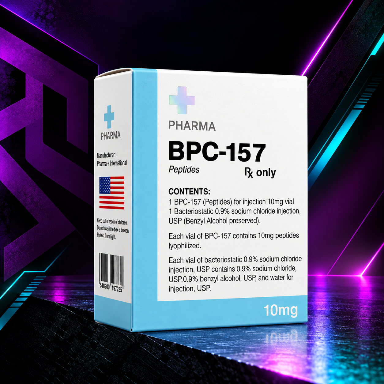 BPC-157 (BCP-157) 10 mg / 2 mL (Body Protection Compound-157 / Pentadecapéptido de Regeneración Tisular y Articular) – Kit Vial Liofilizado con Diluyente – Pharma Plus