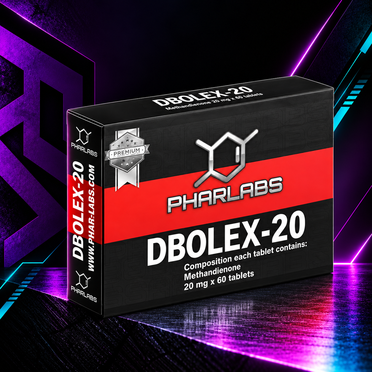 Dbolex 20 mg (Dianabol Oral / Metandrostenolona / Dianabol 20) – 60 Tabletas – Phar Labs Silver