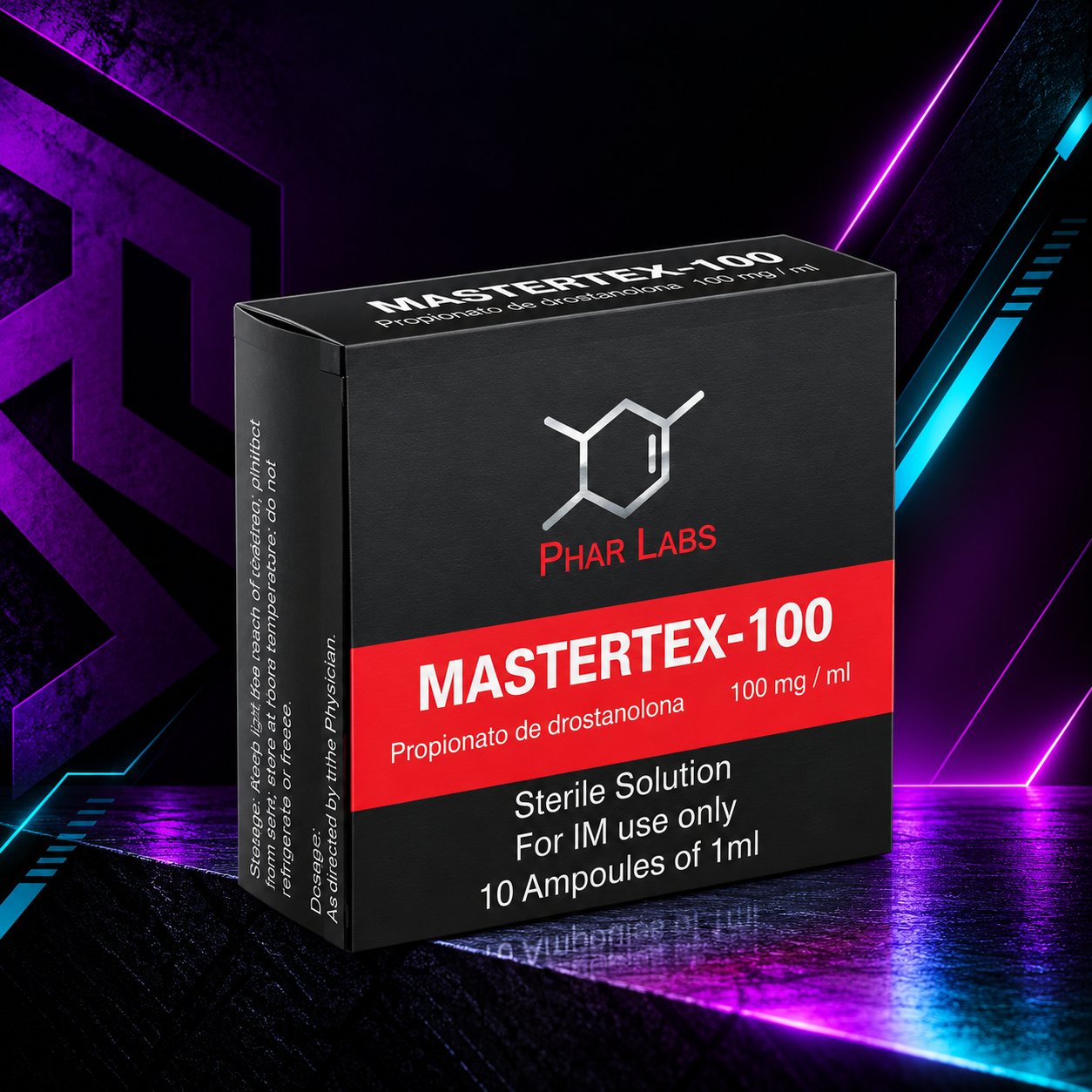 Mastertex 100 mg/mL (Masteron / Propionato de Drostanolona / Drostanolone Propionate) – Frasco 10 mL – Phar Labs Silver