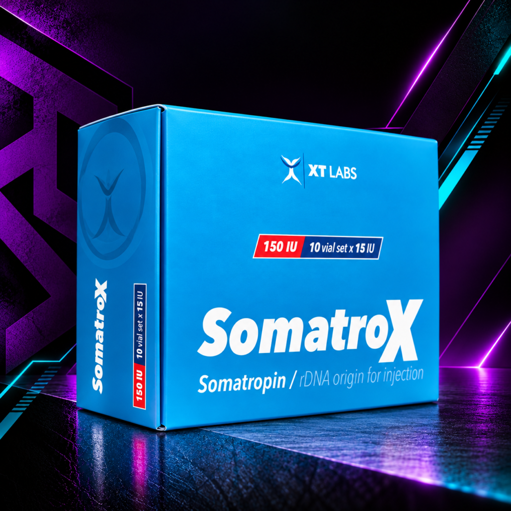 SomatroX Kit 150 UI (Somatropina Recombinante / r-hGH / Hormona de Crecimiento Humano) – Kit Viales Liofilizados con Diluyente – XT Labs