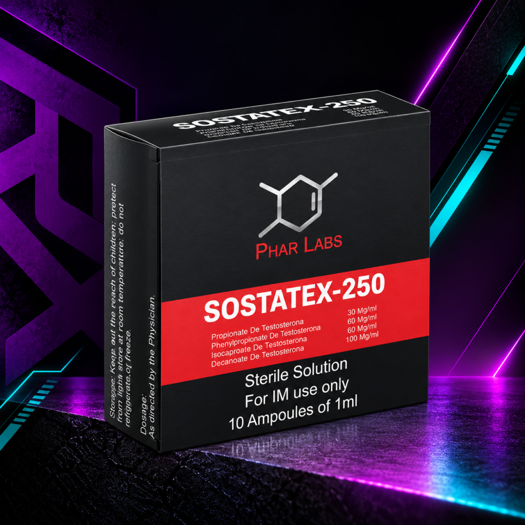 Sostatex 250 mg/mL (Sustanon / Sostenon / Mezcla de 4 Ésteres de Testosterona) – Frasco 10 mL – Phar Labs Silver